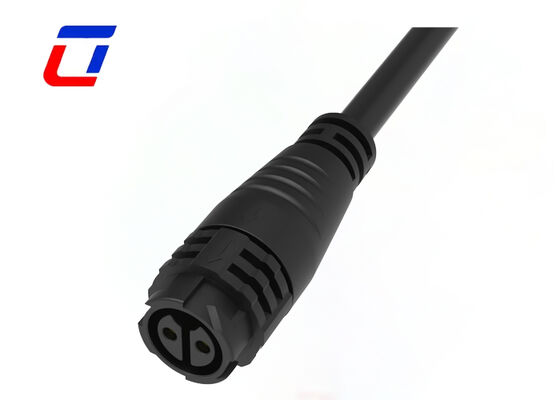 IP67 Conector de cable de alimentación impermeable M19 Conectores de bloqueo de empuje moldeado amarillo de 2 pines