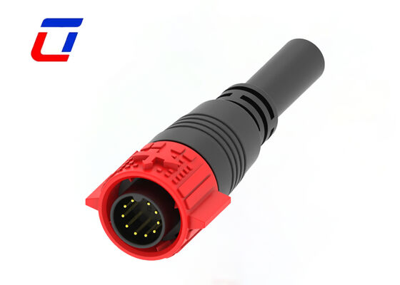 Conectores de cable PA66 M19 Push Pull de 10 pines, con clasificación IP67, conector macho y hembra