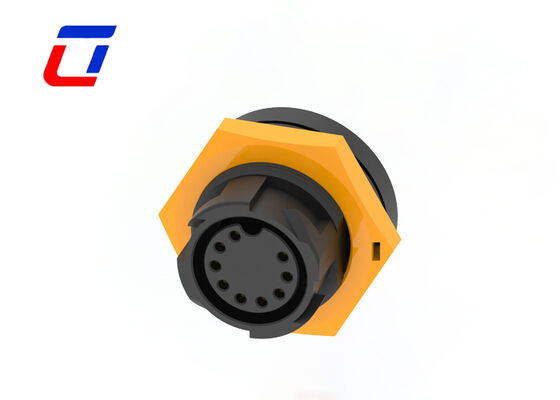 Conectores de enchufe y enchufe de 9 pines M19 para exteriores PA66 Datos Latón Conector chapado en oro