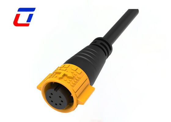 Conector de cable a cable LED M19 de 7 pines, plástico PA66, conector de datos impermeable