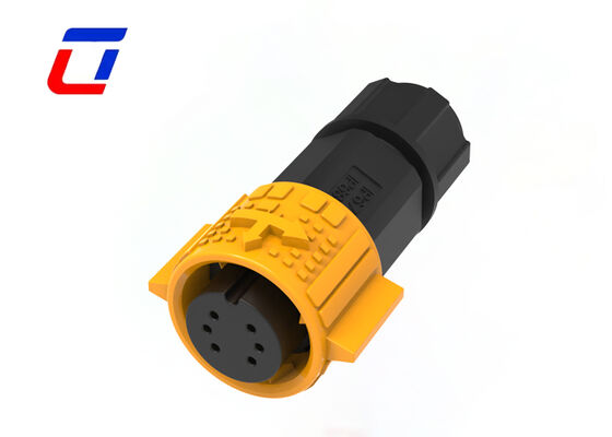 Conector y enchufe industrial M19 de 6 pines, conector impermeable IP67 de empuje para comunicación