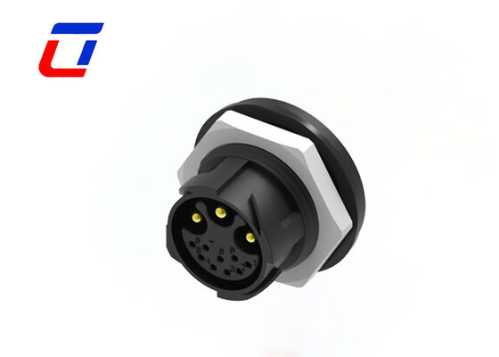 M25 Conector de montaje de panel masculino femenino Revestido de oro Conector impermeable de 3+9 pines