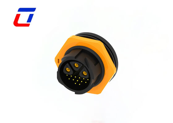 M25 3+13 Pin Panel Mount Conector de señal y energía IP67 Adaptador de toma de enchufe industrial