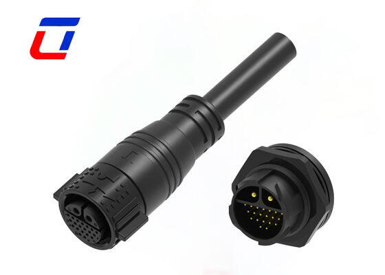 Conector de señal de alimentación M25 2+20 pines IP67 20A+5A Conector de cable a placa