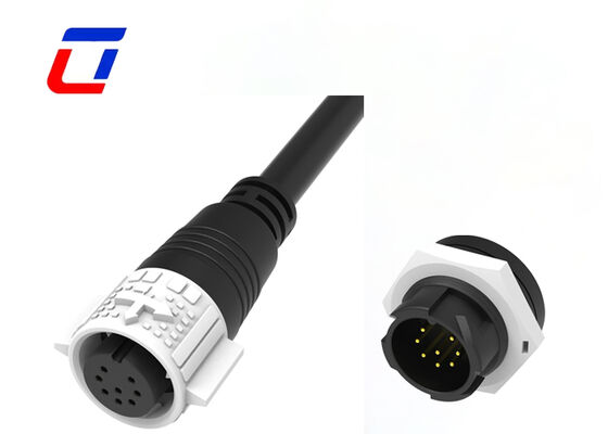 Conector impermeable de calibre 8 M19 para exteriores, conectores de cable para transmisión de señal