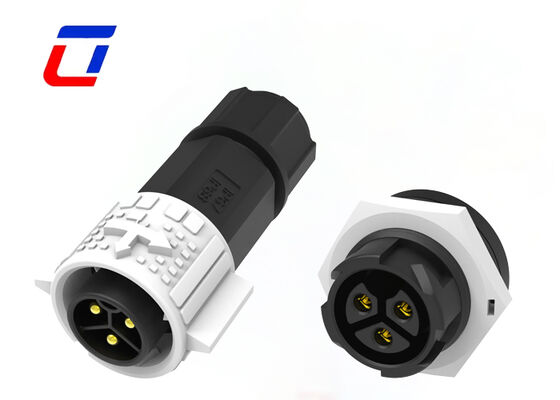Conector eléctrico de mamparo impermeable de 3 pines M19 Conector de montaje de panel