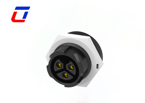 Conector eléctrico de mamparo impermeable de 3 pines M19 Conector de montaje de panel