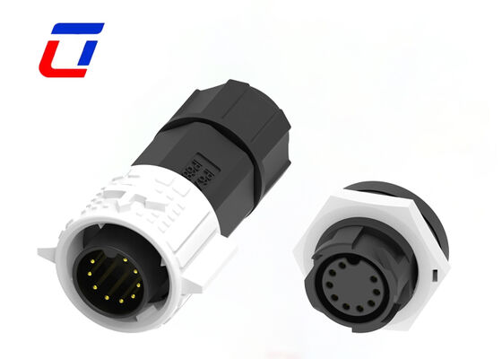 Conector de cable impermeable de 9 pines M19, montaje en panel, conector de cable a placa de baja corriente