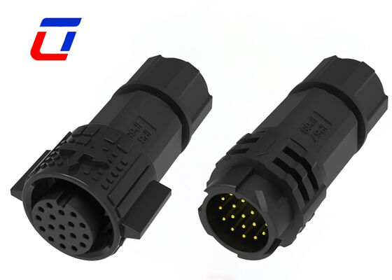 M19 18 pin Conector masculino conector femenino de nylon conector impermeable de bloqueo por empuje
