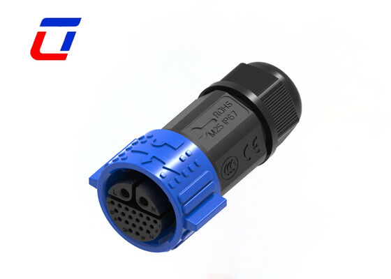 M25 Waterproof Aviation Connector Push Pull 300V Multi Pin 2+20 Pin Connector
