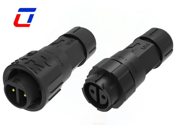 2 Pin Circular Power Cable Connector M16 Waterproof Quick Disconnect IP67 Connectors