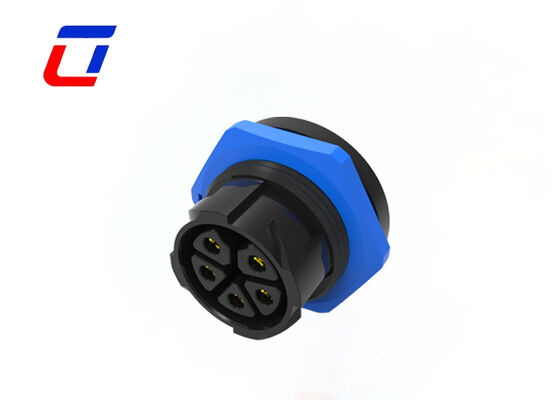 M25 Conector de mamparo masculino femenino de liberación rápida Conector de montaje de panel de 5 pines