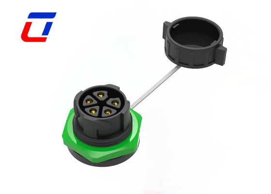 M25 5 pin IP67 conectores circulares 50A conectores de enchufe de plástico masculino femenino