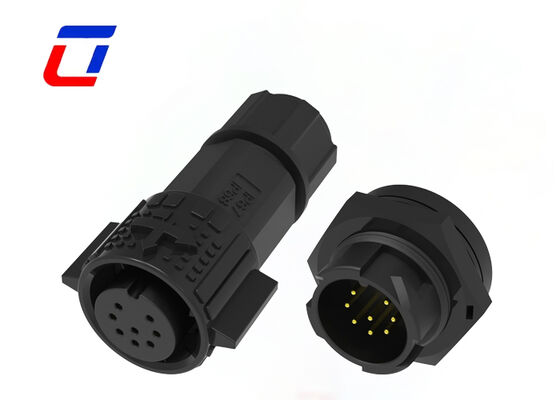 Conector circular de 10A y 8 pines M19 con bloqueo a presión para cable a placa para datos