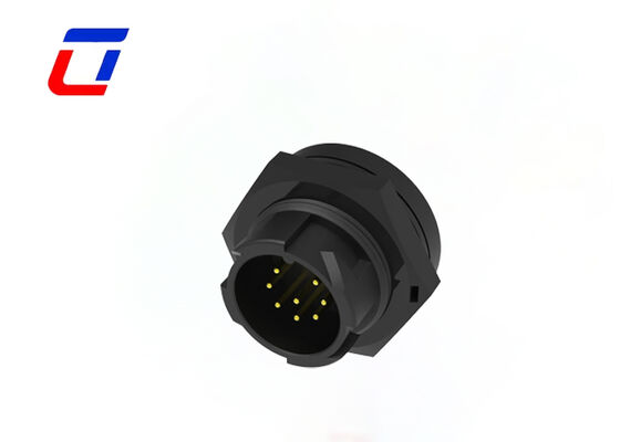 Conector circular de 10A y 8 pines M19 con bloqueo a presión para cable a placa para datos