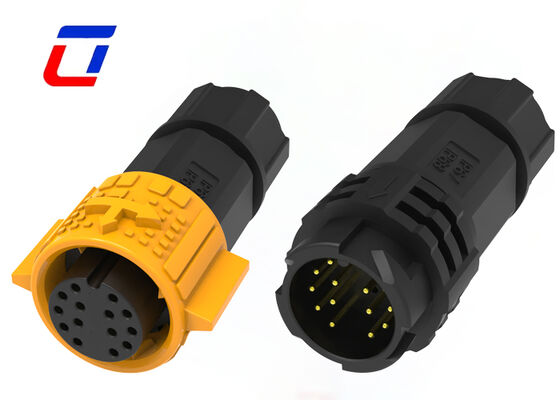 Conector impermeable circular M19 de baja corriente OEM con bloqueo a presión de 14 pines para datos