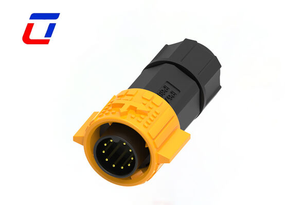 Conector de panel impermeable M19 de 300V y 10 pines, conectores de datos de plástico PA66 push-pull