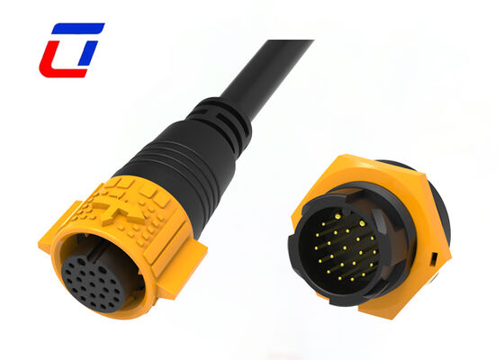 M19 Conectores impermeables 2+20 de varios pines PA66 Conector de cable de datos de alimentación impermeable