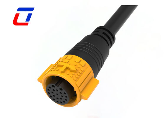 M19 Conectores impermeables 2+20 de varios pines PA66 Conector de cable de datos de alimentación impermeable