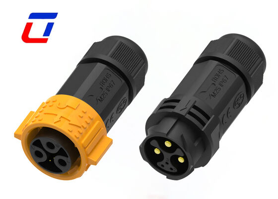 Conector automotriz de bloqueo rápido M25 3+3 pines resistente al agua ODM Tipos de conectores redondos