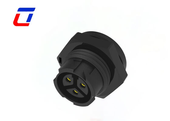 M16 3 Conector de cable impermeable de núcleo de conectores de energía de cobre recubiertos de oro de bloqueo rápido de CC