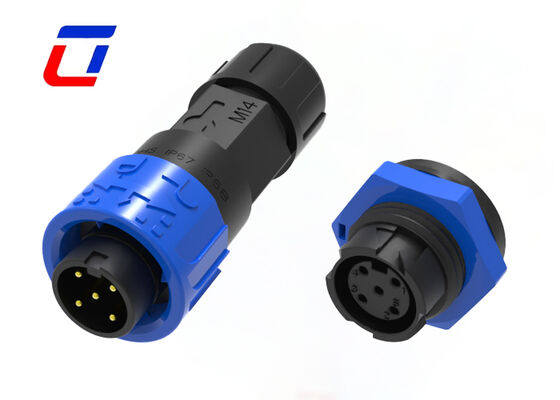 10A M16 Conectores eléctricos de 4 pines Push Locking Exterior Conector de cable a tablero
