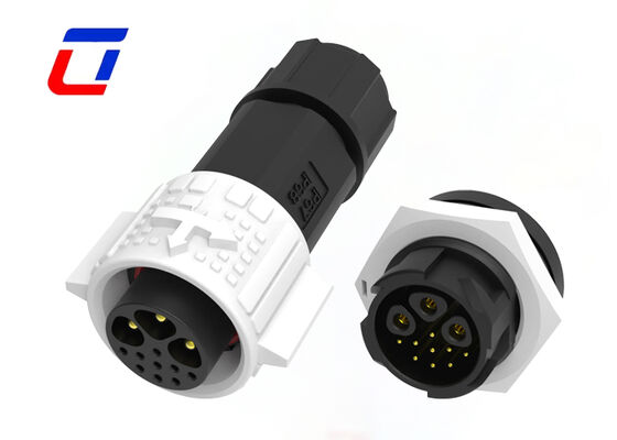 Conector circular del soporte del panel de los conectores IP67 de la señal y de potencia del Pin de PA66 M19 3+9