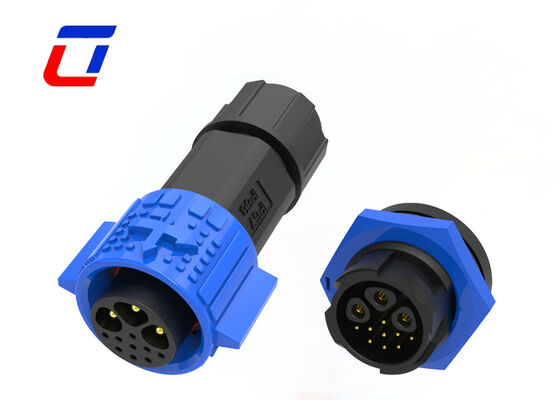 Conector circular del soporte del panel de los conectores IP67 de la señal y de potencia del Pin de PA66 M19 3+9