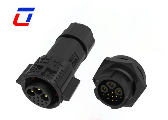 Conector circular del soporte del panel de los conectores IP67 de la señal y de potencia del Pin de PA66 M19 3+9