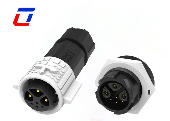 Conectores de energía y señal de 3 + 4 pines M19 Dorado Conectores de baja tensión de 300V a prueba de agua