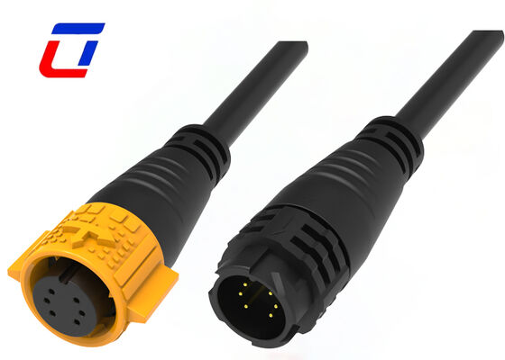 M19 Conectores de cable masculino a femenino OEM Conector de 6 pines a prueba de agua de 300V para datos