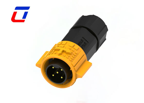 5 pin M19 conector de energía impermeable de plástico PA66 20A macho conector de bloqueo de empuje femenino