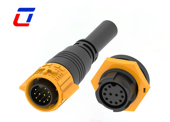 PA66 M19 11 Pin Panel Mount Conector circular de bloqueo rápido IP67 Conectores de señal a prueba de agua