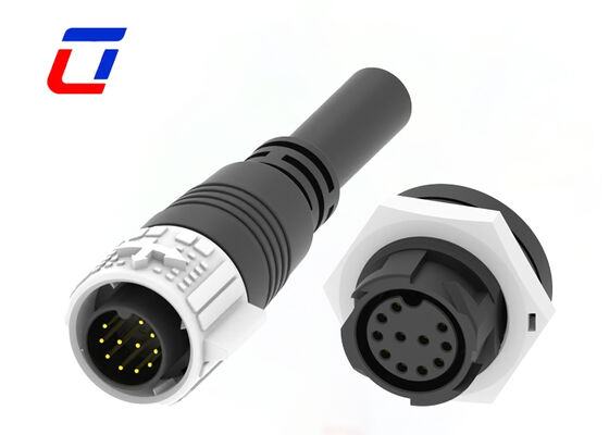 PA66 M19 11 Pin Panel Mount Conector circular de bloqueo rápido IP67 Conectores de señal a prueba de agua