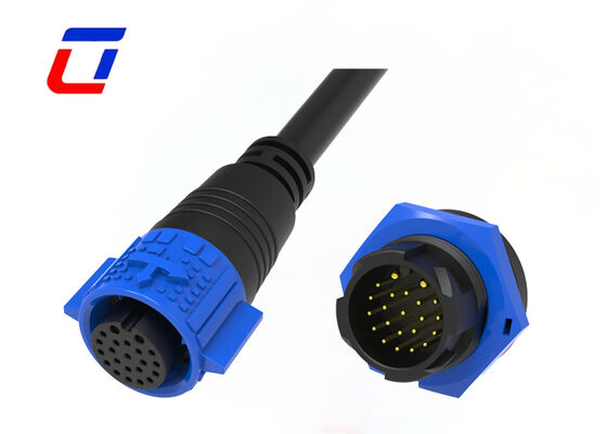 Conectores de cable moldeado M19 de 2+20 pines Conector de datos de energía industrial impermeable fabricado en China