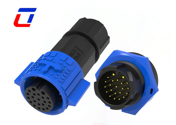 Conectores de cable moldeado M19 de 2+20 pines Conector de datos de energía industrial impermeable fabricado en China