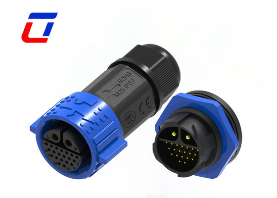 PA66 2+20 Pin M25 Conector de señal de alimentación Conector LED resistente al agua para exteriores Fabricante