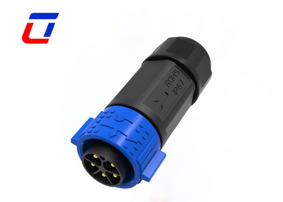 Conectores eléctricos de bloqueo rápido de 20A M25 5 pines IP67 Conectores resistentes al agua de cable masculino femenino