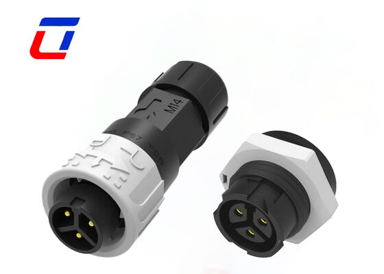 M16 3 Pin 10A Plastic Male Female Connectors Push Lock Waterproof Power Connector