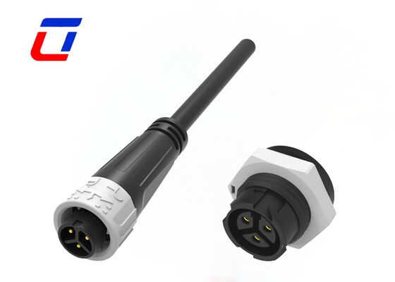 M16 3 Pin 10A Plastic Male Female Connectors Push Lock Waterproof Power Connector