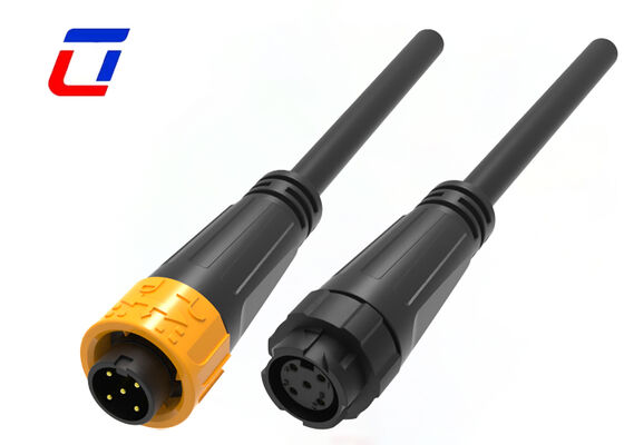 8A M16 Conector de alimentación exterior de 5 pines de plástico PA66 300V Conector de bloqueo rápido impermeable