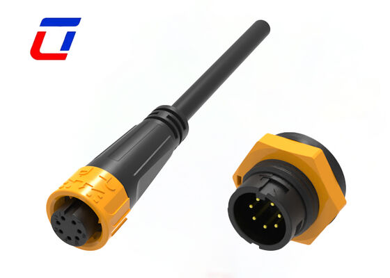 300V M16 7 Pin Waterproof Connector Push Locking Male Female Cable To Cable/Board Connectors
