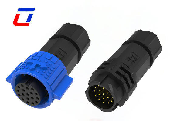 PA66 M19 Conector de datos de 18 pines Conector resistente al agua para exteriores 5A Bloqueo rápido ODM