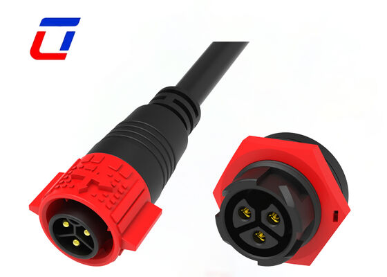 M19 High Current DC 20A IP67 Solar Connectors 3 Pin Quick Lock Connector