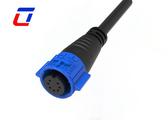 Conector impermeable de 8 pines 300V M19 Conector de cable moldeado de datos de bloqueo de empuje