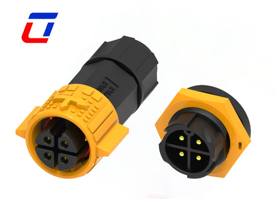 PA66 15A M19 Conector de 4 pines redondo, impermeable con bloqueo rápido Conectores de energía industrial