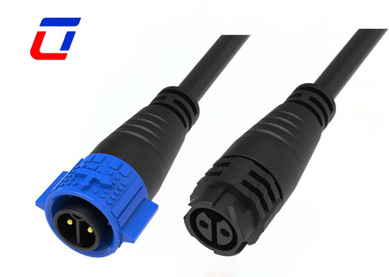 M19 20A Conector de cable impermeable de 2 pines Conector de energía industrial de autobloqueo
