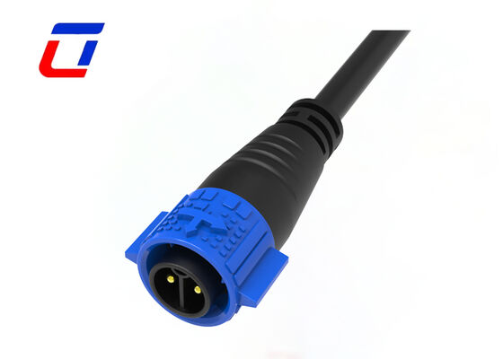 M19 20A Conector de cable impermeable de 2 pines Conector de energía industrial de autobloqueo