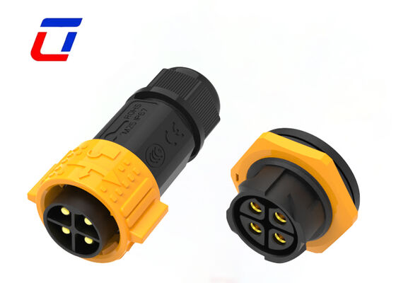 M25 600V 50A Conector de alimentación de corriente continua impermeable de plástico Conectores masculinos femeninos 4 pines