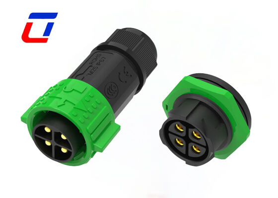 M25 600V 50A Conector de alimentación de corriente continua impermeable de plástico Conectores masculinos femeninos 4 pines